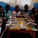 Kids enjoying a nice meal